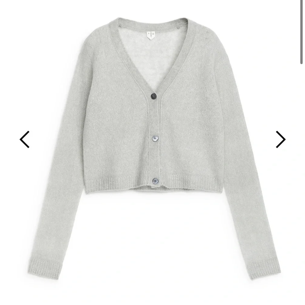 Arket NWOT | Grey Mohair Wool Blend Cardigan | EU L